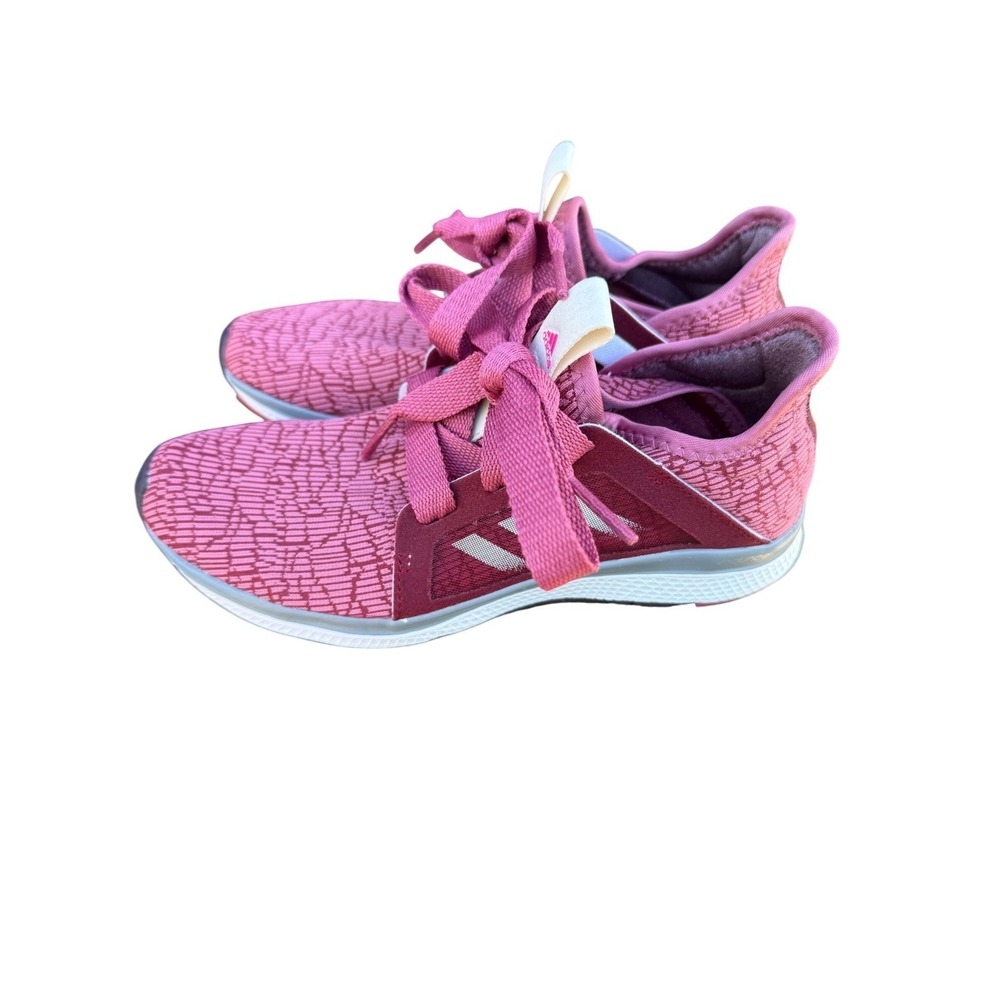 Adidas Edge Lux Pink Knit Running Shoes Womens 6 AQ0109 Bounce Sneakers